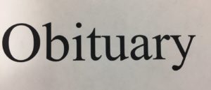word "Obituary"