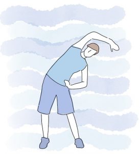 Person stretching outdoors, representing healthy habits and well-being