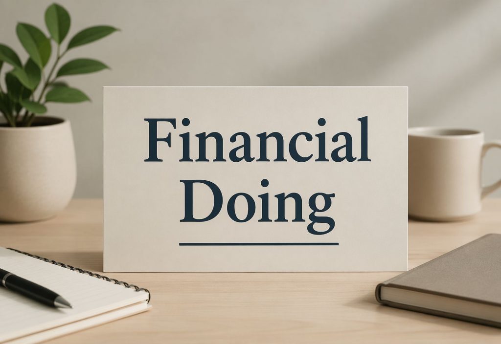 financial doing concept showing taking action on financial habits and money management